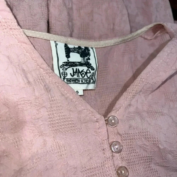 Jaase Floral Rose Print Baby Pink Long sleeve Sz Small - Picture 2 of 5